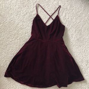 Maroon velvet dress from Tobi size S